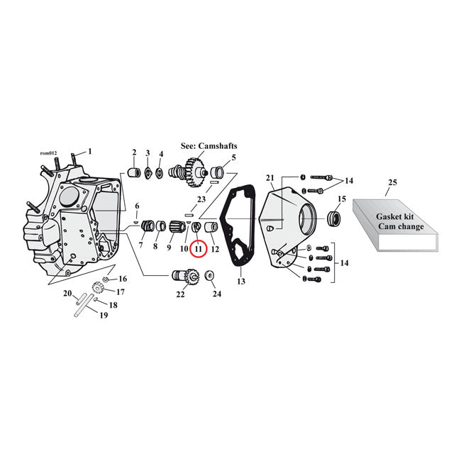 S&S, Nut. Pinion Shaft Gear for 54-89 Big Twin