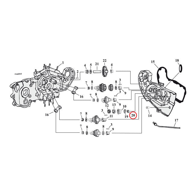 S&S, Nut. Pinion Shaft Gear for 77-90 XL