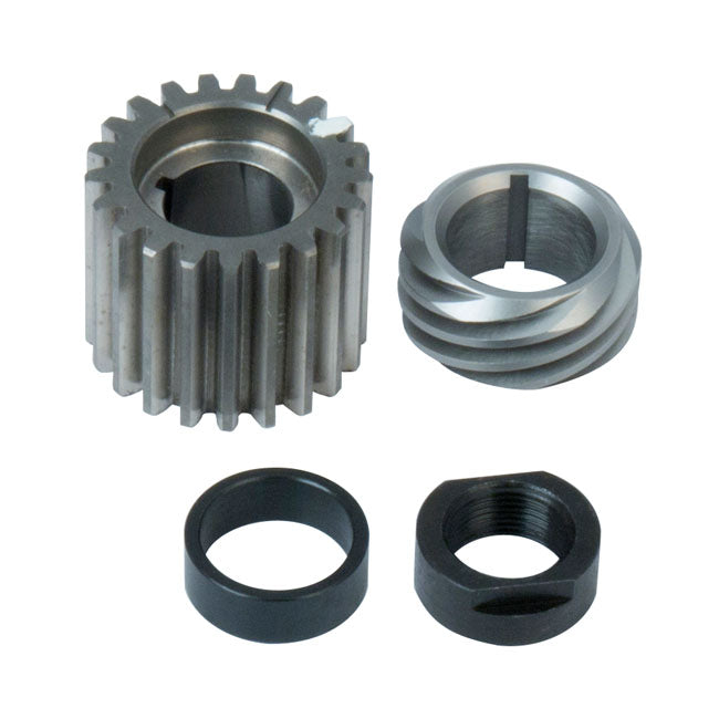 S&S, 54-E77 Big Twin Pinion Shaft Gear Kit. White for 54-65 Panhead; 66-E77 Shovelhead