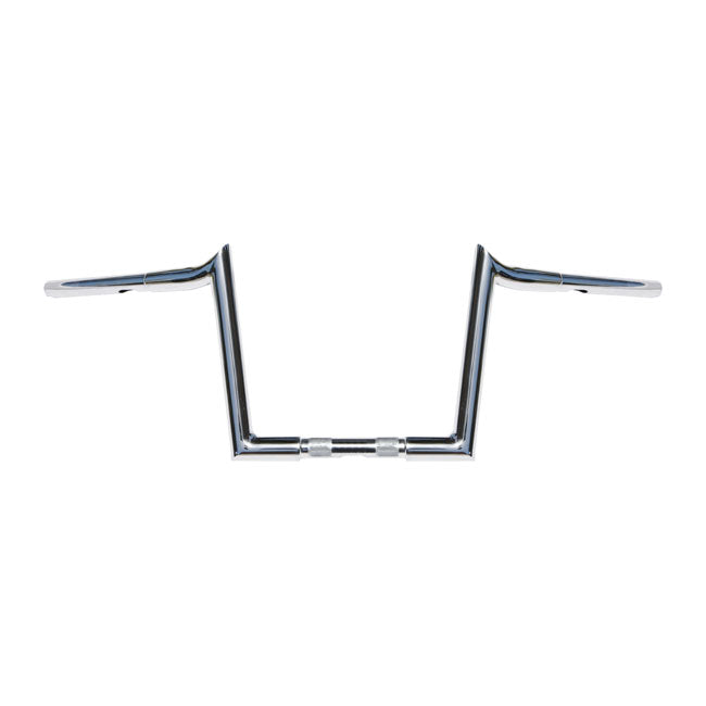 Wild1, Chubby Hooked 1-1/4" Ape Hangers. 10" Rise. Chrome for 82-20 H-D Mech & E-Throttle (Excl. 88-11 Springers; 82-20 Touring)