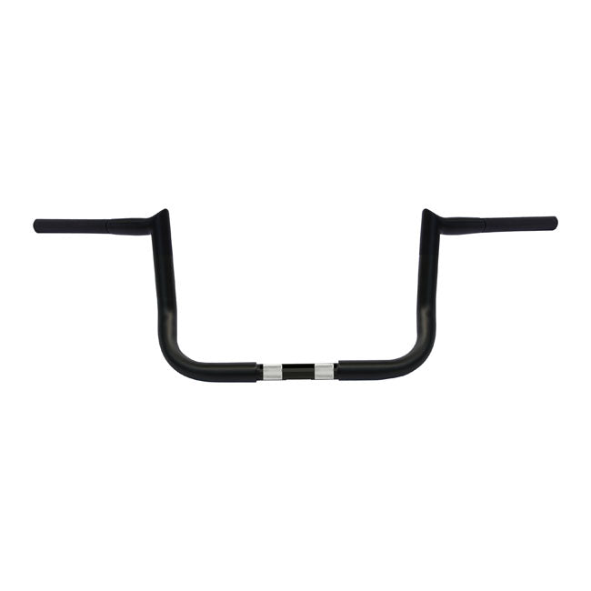 Wild1, Chubby Hooked 1-1/4" Ape Hangers. 10" Rise. Black for 82-20 FLH/Touring Mech & E-Throttle With Batwing Fairing (Excl. FLTR Models)