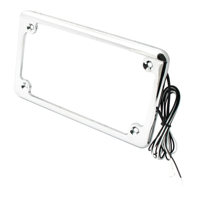 Custom Dynamics License Plate Frame With 6 Leds Chrome