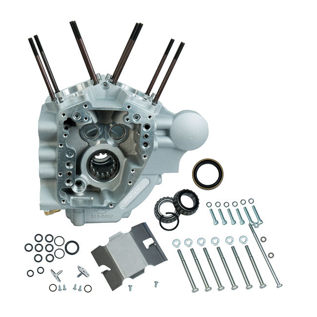 S&S, 07-16 T2 Crankcase Assembly, Std Bore. Silver for 07-16 Touring