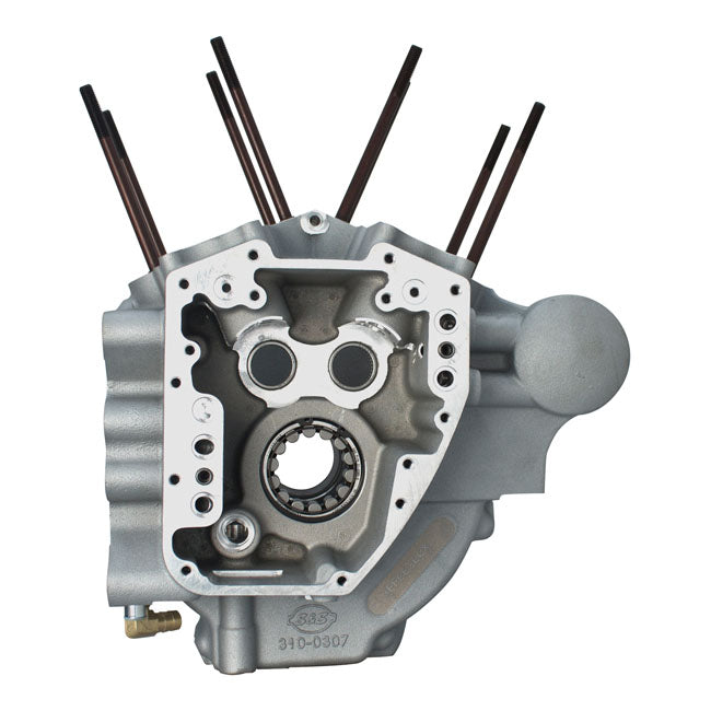 S&S, 07-16 T2 Crankcase Assembly, 4-1/8" Bore. Silver for 07-16 Touring