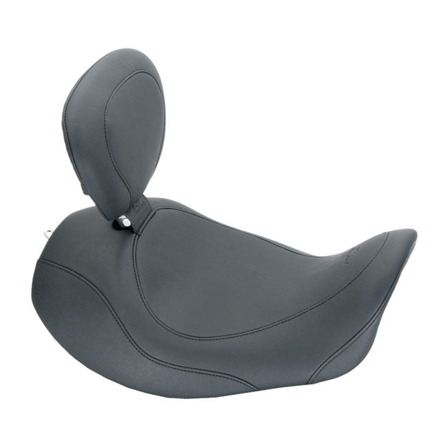 Mustang, Wide Tripper Forward Solo Seat. With Rider Backrest for 06-17 Dyna (Excl. 14-17 Fat Bob)
