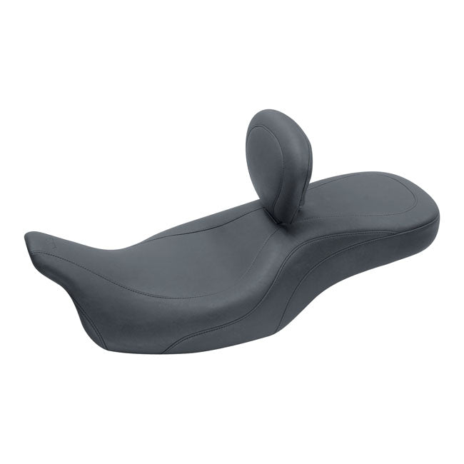Mustang, Wide Tripper 2-Up One-Piece Seat, With Backrest for 08-20 Touring