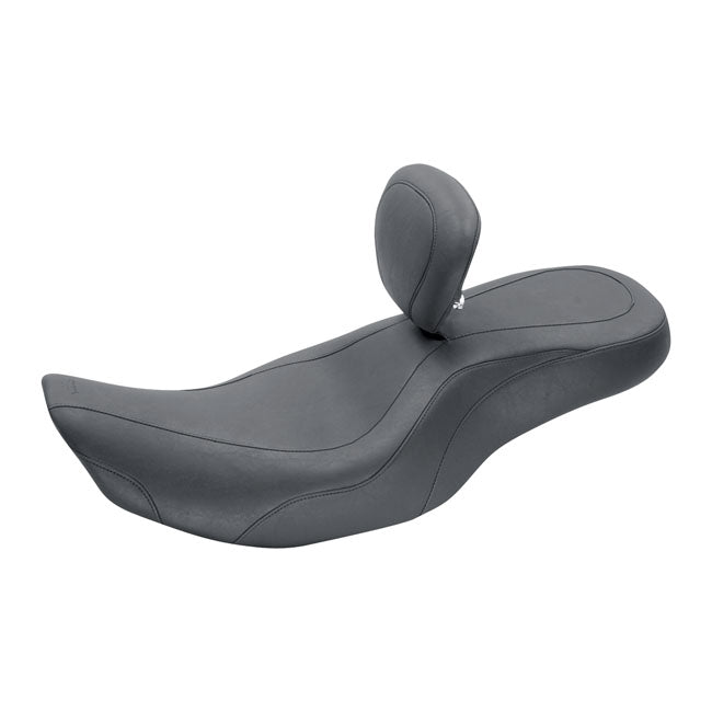 Mustang, Wide Tripper 2-Up One-Piece Seat. With Backrest for 97-07 FLHR; 06-08 FLHX
