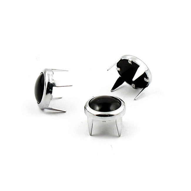 Mustang, Decorative Studs. Chrome With Black Pearl
