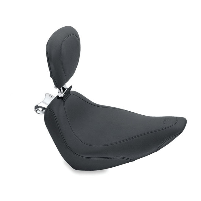 Mustang, Wide Tripper Solo Seat. With Rider Backrest for 00-05 FLSTS Heritage Springer; 05-15 FLSTN De Luxe; 07-15 FLSTC Heritage Classic; 06-07 FLSTC Springer Classic