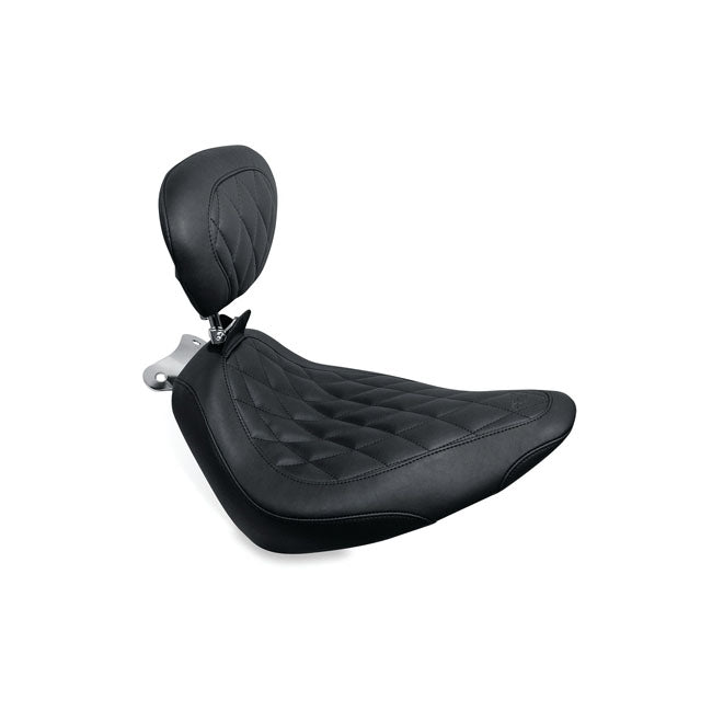 Mustang, Wide Tripper Solo Seat. With Rider Backrest for 00-05 FLSTS Heritage Springer; 05-15 FLSTN De Luxe; 07-15 FLSTC Heritage Classic; 06-07 FLSTC Springer Classic