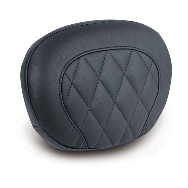 Mustang, Sissy Bar Back Pad. Black. Diamond for 97-20 FLHR, FLHT, FLTR; 06-20 FLHX