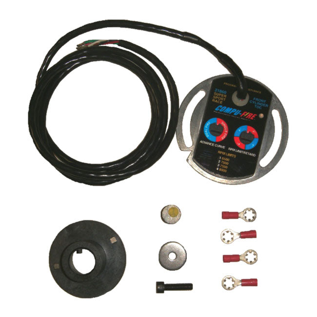 Compu-Fire, Ignition Module. Electronic Advance. Race for 70-99 Big Twin (Excl. Twin Cam, Excl. Injection Models); 71-01 Sportster (Excl. 1200S)