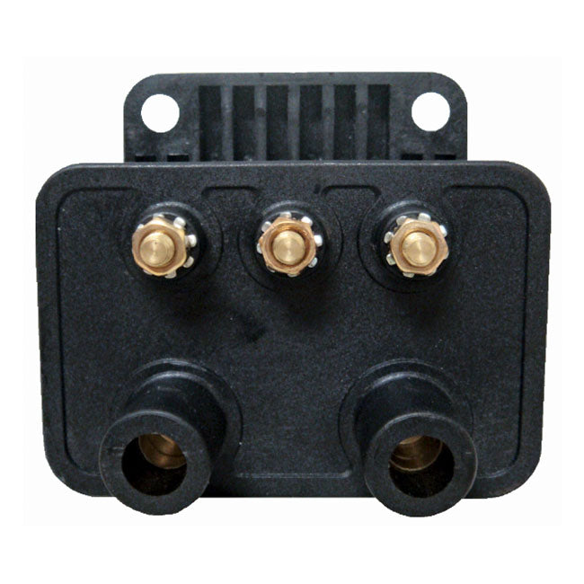 Compu-Fire, Single Fire Ignition Coil. 12V / 3 Ohm for 65-99 Big Twin; 65-03 XL. For Electronic Ignition (Excl. Twin Cam & Other Single Fire Applications) In Custom Applications. (Single Fire, Carburetted Models)