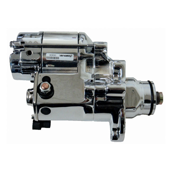 Compu-Fire, Starter Motor. 1.6Kw. Chrome for 06-17 Dyna; 07-17 Softail; 07-16 Touring