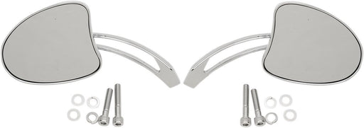 Drag Specialties Mirrors Tapered With Long Slotted Stems Chrome - Part #06401098 - Hogparts UK