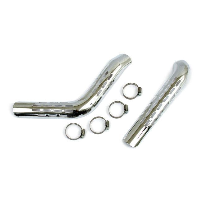 MCS Big Twin Perforated Heat Shield Set Chrome – 1984–2009 Softail; 1984–1994 FXR…