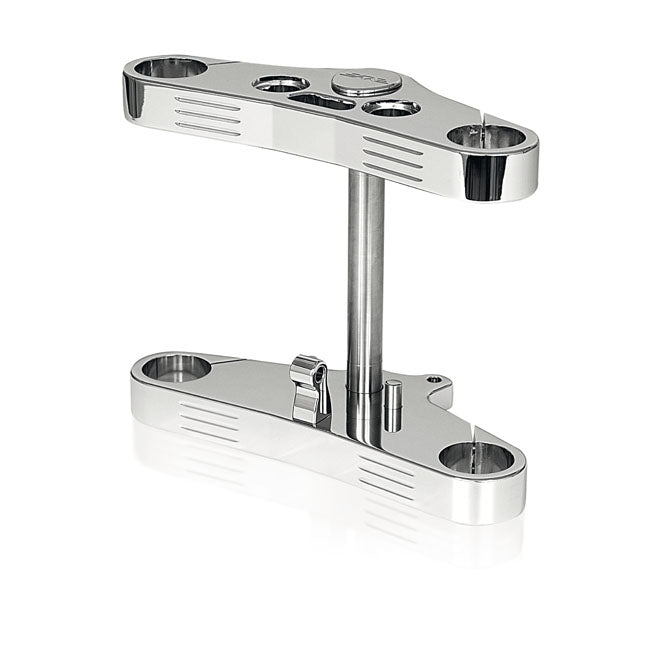 Rebuffini, Classic Mira Wide Glide Triple Tree Kit. Chrome for 06-07 Dyna