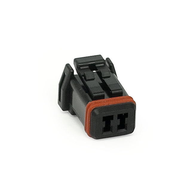 Namz, Deutsch Mx-1900 Connector. Black, Plug, 2-Pins for 11-20 Softail; 12-17 Dyna; 14-20 Touring; 14-20 XL; 17-20 Xg750A