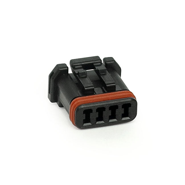 Namz, Deutsch Mx-1900 Connector. Black, Plug, 4-Pins for 11-20 Softail; 12-17 Dyna; 14-20 Touring; 14-20 XL; 17-20 Xg750A