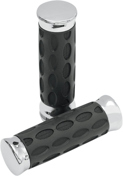 Drag Specialties Grips Hotop Touring Chrome/Rubber - Part #06300739 - Hogparts UK