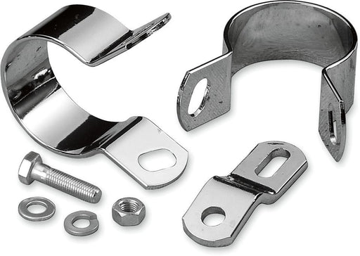 Drag Specialties Midway Exhaust Mount Clamp Chrome - Part #DS209970 - Hogparts UK