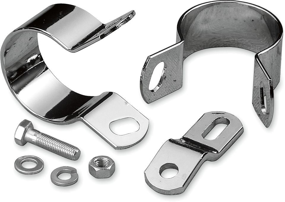 Drag Specialties Midway Exhaust Mount Clamp Chrome - Part #DS209970 - Hogparts UK