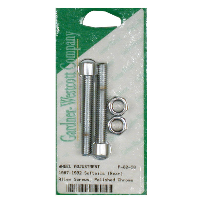 Axle Adjuster Kit, Polished Chrome Allen for 87-94 Softail