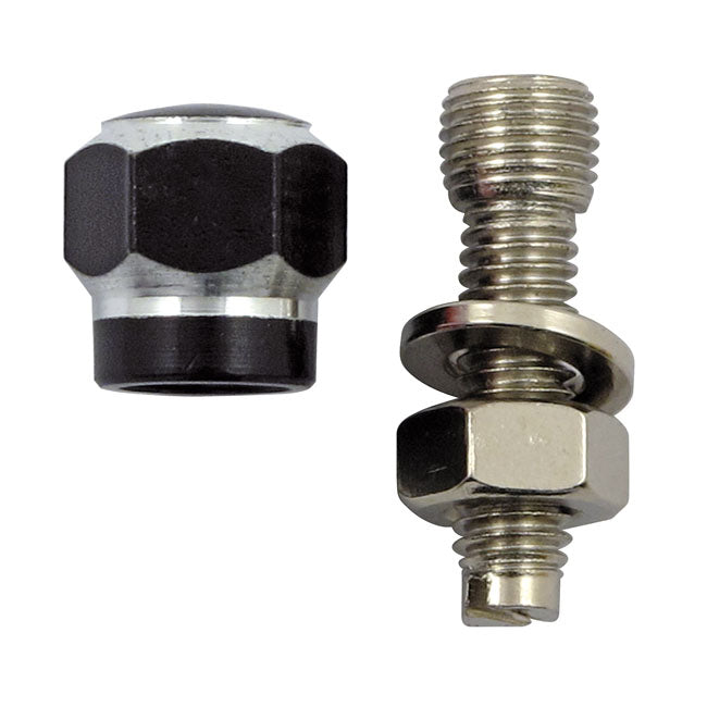 Trik Topz License Plate Mounts Alloy Two Tone Hex Black for Universal