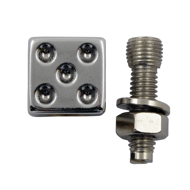 Trik Topz License Plate Mounts Dice Chrome for Universal