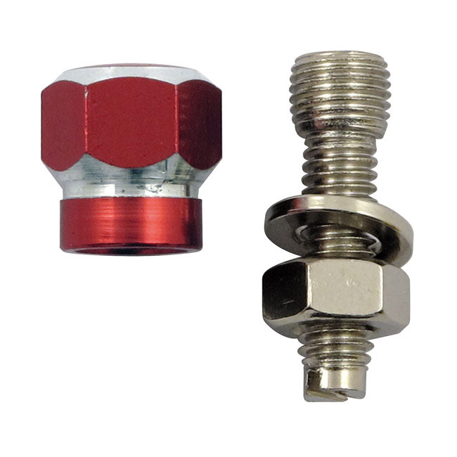 Trik Topz License Plate Mounts Alloy Two-tone Hex Red for Universal