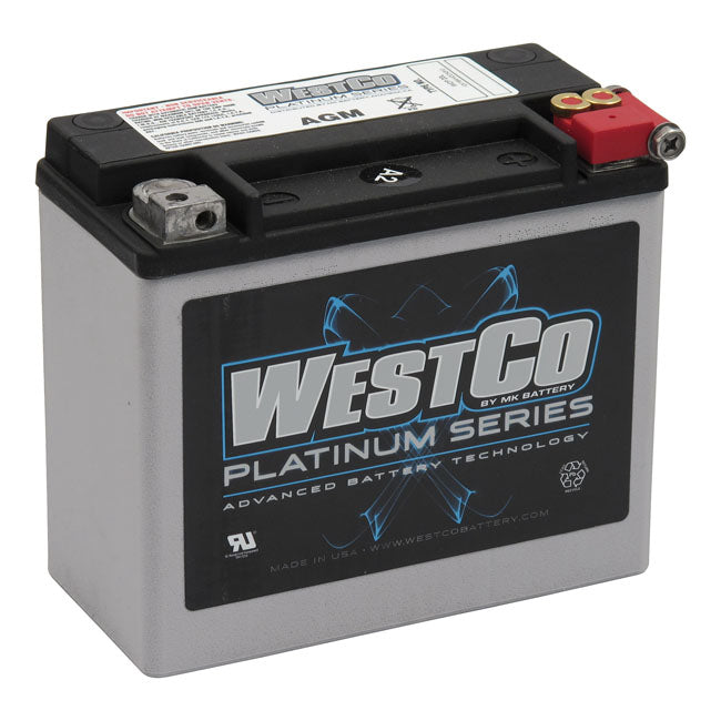 WesTCo, SeaLED Agm Battery. 12 Volt, 18Amp, 310Cca for 97-20 Softail; 97-17Dyna; 97-03XL; 07-17V-Rod (Excl. 2007 Vrscr); Buell S1, S3, St, M2, X1