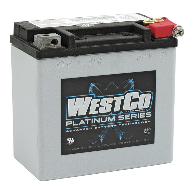 WesTCo, SeaLED Agm Battery. 12 Volt, 12Ah, 200Cca for 04-20 XL; 08-12XR1200; 14-20 Xg750/500 Street; 17-20 Xg 750A Street Rod ; 08-10Buell 1125R/Cr