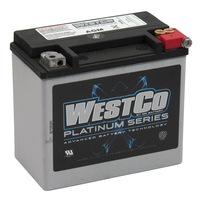 WesTCo, SeaLED Agm Battery. 12 Volt, 19A, 325Cca for 91-96 Softail, Dyna