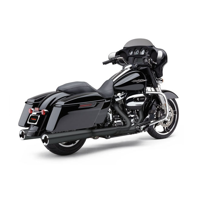 Cobra, Powrflo 4-1/2" Slip On Mufflers. Black for 95-16 Flt/Touring