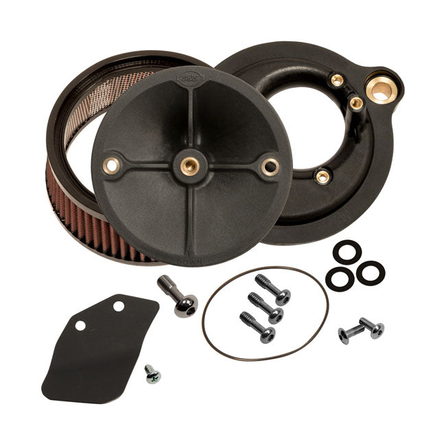 S&S Stealth, Air Cleaner Kit Without Cover for 18-20 Softail; 17-20 Touring; 17-20 Trikes. Use With 558651 Adapter For Oem Air Cleaner Cover