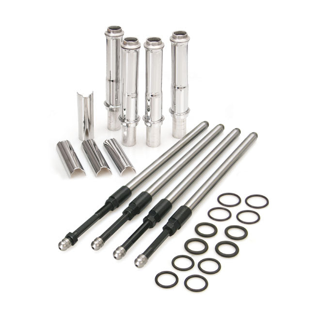 S&S, M8 Quickee Pushrod & Cover Kit. Chrome for 18-20 Softail; 17-20 Touring
