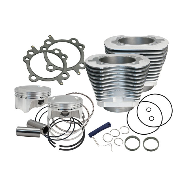 S&S, 88" To 100" Conversion Cylinder & Piston Kit. Silver for 99-06 88" Twin Cam