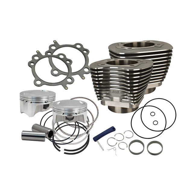 S&S, 88" To 100" Conversion Cylinder & Piston Kit. Black for 99-06 88" Twin Cam