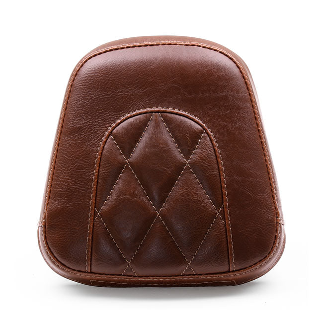 Mustang, Vintage Sissy Bar Back Pad. Brown Diamond for 11-13 FXs Softail Blackline; 12-17 Fls Slim; 16-17 Flss Slim S