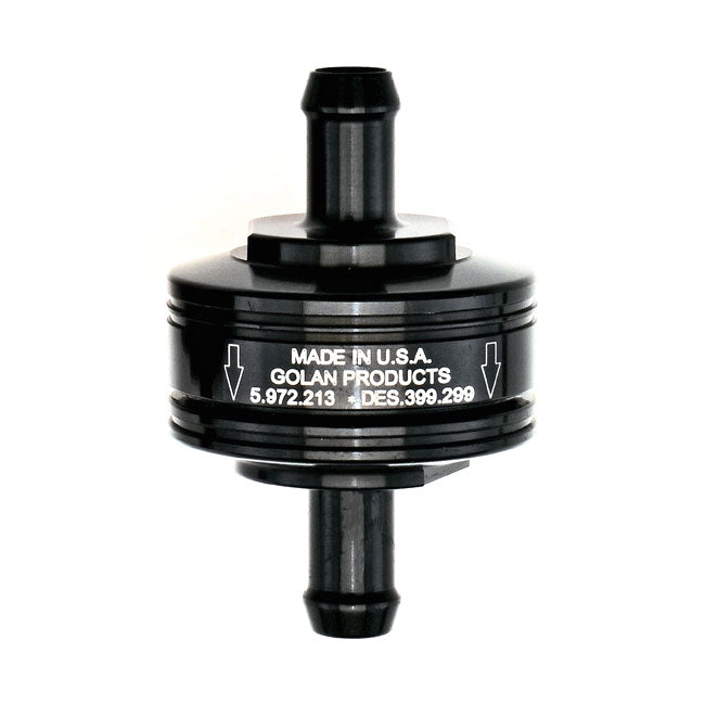 Golan Super Mini Fuel Filter 5/16" (8 mm). Black Anodized