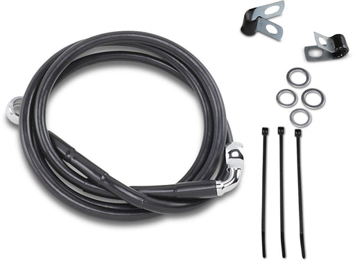 Drag Specialties Front Brake Line Black Vinyl Coated Stainless Steel Extended 6" - Part #17412553 - Hogparts UK