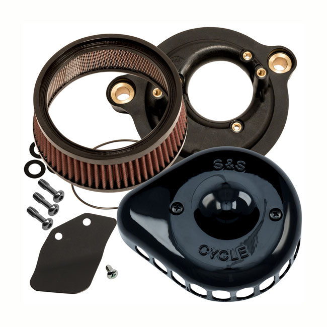 S&S Mini Teardrop Stealth Air Cleaner Kit for 18-20 Softail; 17-20 Touring; 17-20 Trikes. (Incl. 107" & 114" Engines)