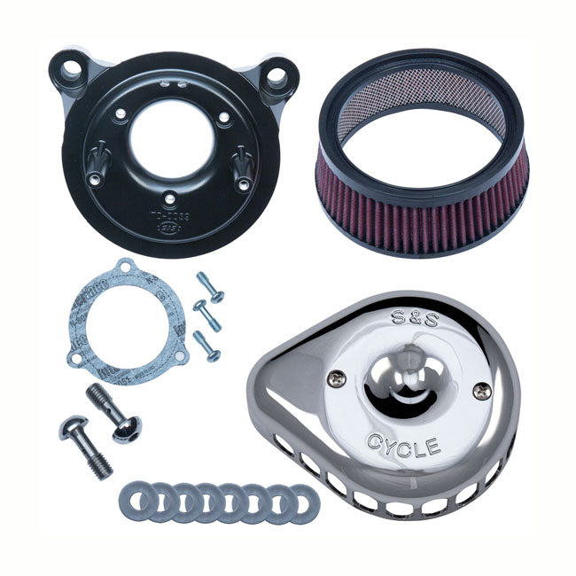 S&S Mini Teardrop Stealth Air Cleaner Kit for 16-17 Softail; 2017 FXdls; 08-16 Touring, Trike. (E-Throttle)