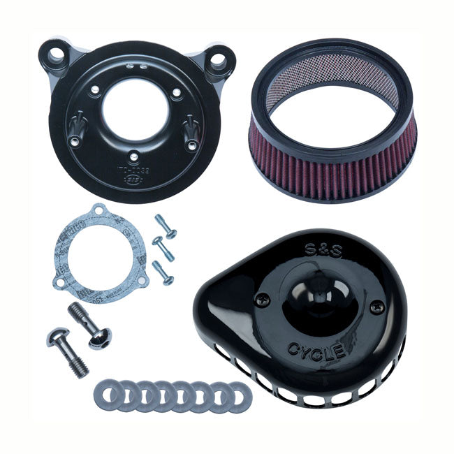 S&S Mini Teardrop Stealth Air Cleaner Kit for 16-17 Softail; 2017 FXdls; 08-16 Touring, Trike. (E-Throttle)