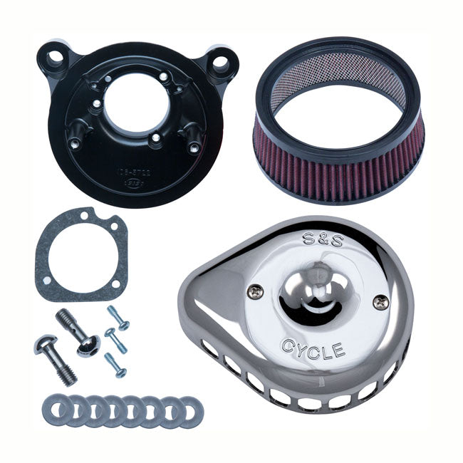 S&S Mini Teardrop Stealth Air Cleaner Kit for 00-15 Softail; 99-17 Dyna (Excl. 2017 FXdls); 99-07 Flt/Touring