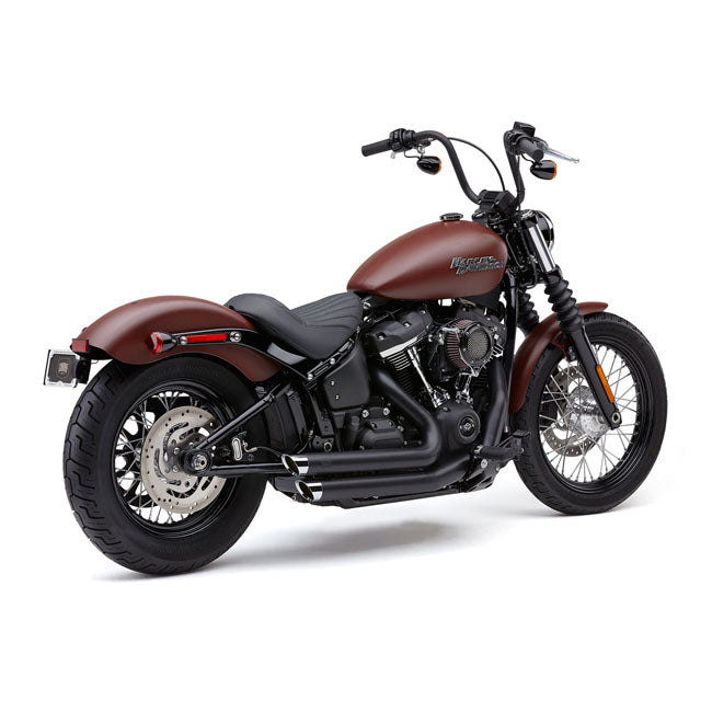Cobra, Speedster Slashdown Exhaust. Black for 18-20 Softail FLDE Deluxe, FXLR Low Rider, FLSL Slim, FXBB Street Bob