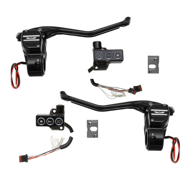 Rebuffini Rr90 Radial Handlebar Control Kit Black for 11-17 Softail, 12-17 Dyna. (With Key-Type Ignition Switch)