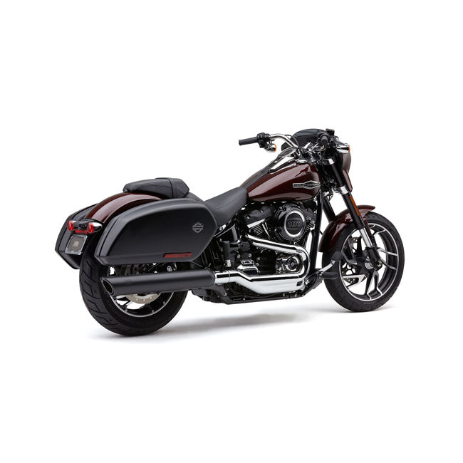 Cobra, 909 Twins 4" Slip-On Mufflers. Black for 18-20 Softail FLSB Sport Glide