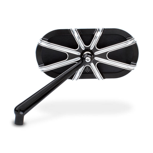 Arlen Ness 10-Gauge Caged Mirror Left Hand Black – Incl Hardware for Harley; Indian; Metric…