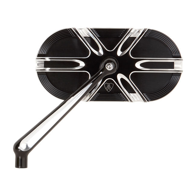 Arlen Ness Deep Cut Caged Mirror Left Hand Black – Incl Hardware for Harley; Indian; Metric…